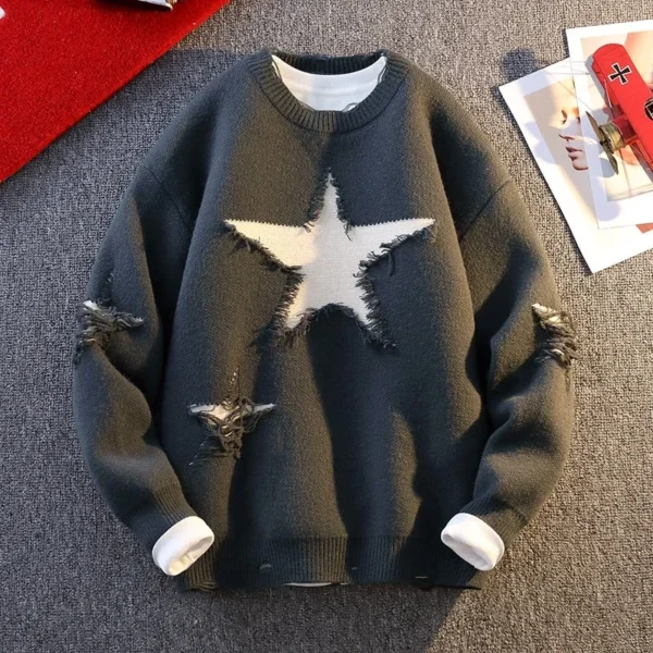 Autumn Wool Sweater for Men and Women, Thick Warm Jumper, Korean Brand Knit Pullover for Winter - Image 5