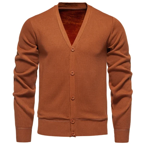 2024 Men Sweater Cardigan Business Casual Classic V-neck Solid Color Cardigan Men Sweater Korean Fashion Trend Knitwear Sweater - Image 4