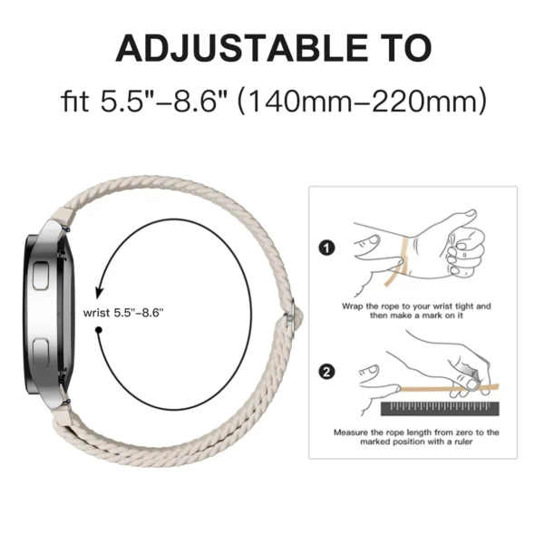 20mm/22mm Band For Samsung Galaxy Watch 5/5 pro 45mm/4/4 Classic 46mm 44mm 40mm Braided Solo loop bracelet Huawei GT 2e 3 Strap - Image 5