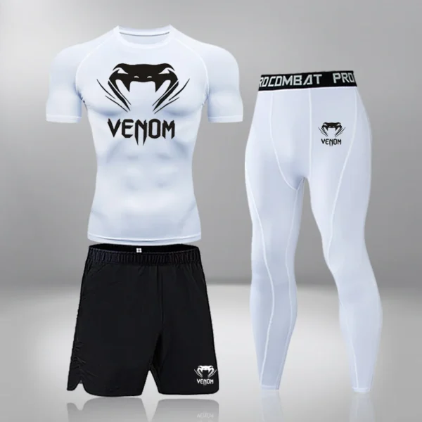 Men's Compression Sportswear, Gym Tights Training Set, Workout Jogging Tracksuit for Men - Image 2