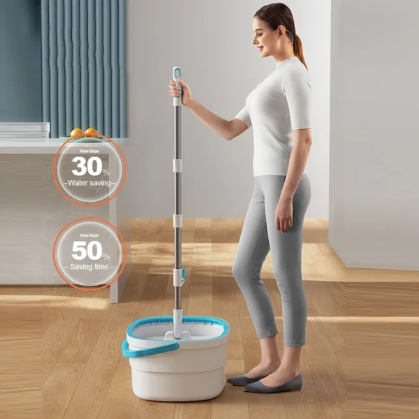 mops floor cleaning tools easy to drain Squeeze mop Household cleaning 360° spin home Floor mop cleaning brooms utensils house - Image 2