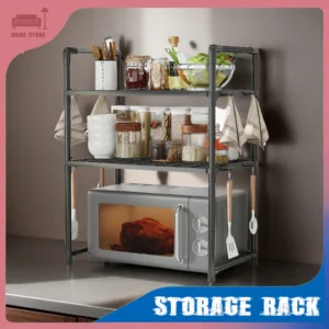 Kitchen Storage Rack Multi-Layer Microwave Shelf Condiment Organizer Shelf Simple Countertop Tidying Shelves Storage Organizer