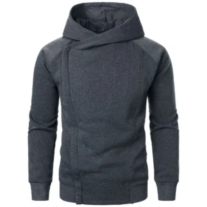 New Fashion Side Hidden Zipper Jackets With Nood Solid Casual Basic Hoodies Men Slim Fit Hooded Sports Sweatshirt Autumn Outwear