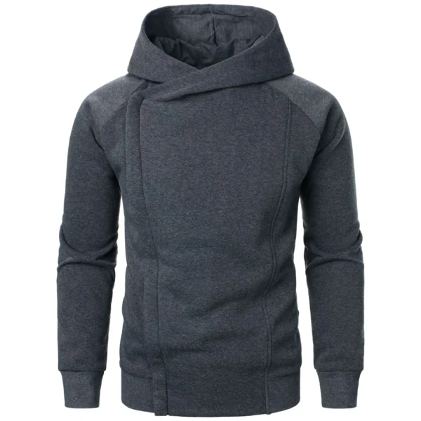 New Fashion Side Hidden Zipper Jackets With Nood Solid Casual Basic Hoodies Men Slim Fit Hooded Sports Sweatshirt Autumn Outwear