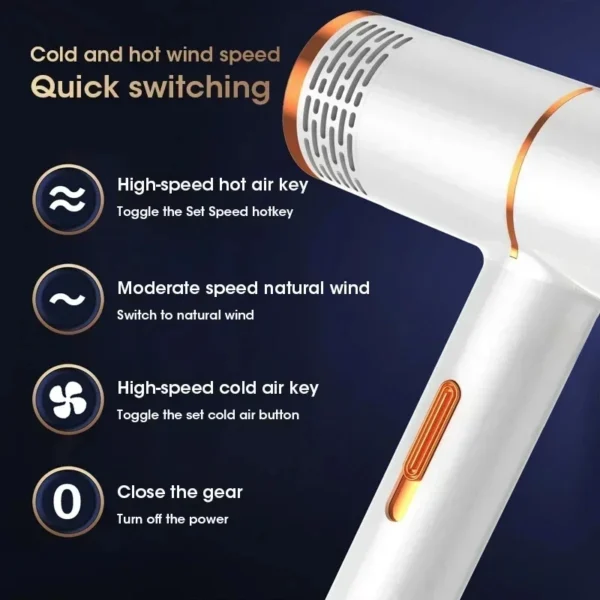 Anion Hair Dryer Professional Hairdressing High Speed Electric Turbine Drying Thermostat Processor Fast Drying Hair 2025 - Image 2