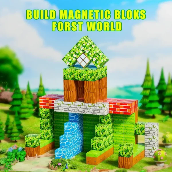 100pcs Magnetic Blocks Toy Build Magnet Set For Boys Girls Stem Montessori Sensory Cubes For Toddlers Gift - Image 5