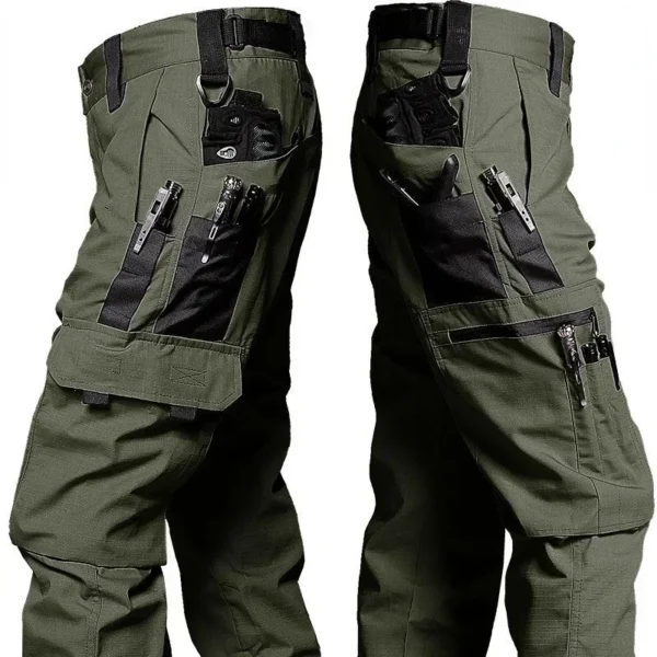 Men’s Cargo Pants Multi Pockets Work Trousers Casual Tactical Pants Male Outwear Straight Autumn Winter Wear-Resisting Trousers - Image 2