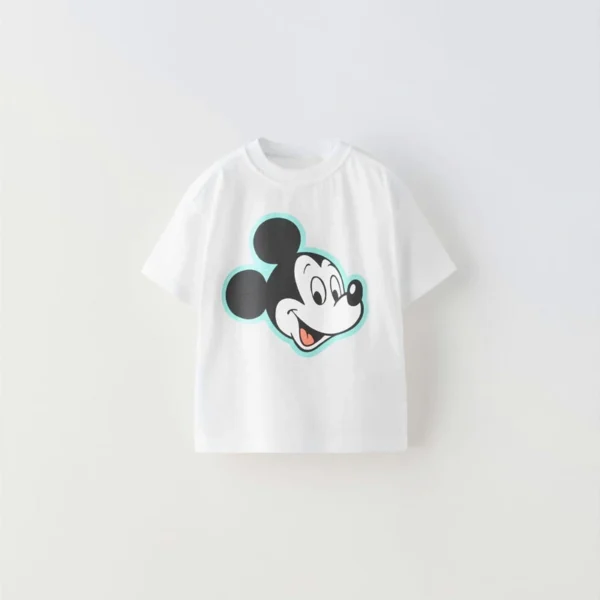 Black Tees Printing Tops Baby Summer Wear Cartoon Short Sleeve T Simple Cute Loose Bottoming Shirt Kids Thin Pure Cotton Costume - Image 5