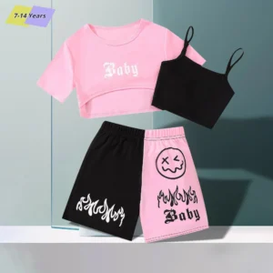Kids Girls Clothing Set Summer 8-12Y Short Sleeve Sports Children Outfit Basketball Uniform Casual Soft Ventilate Girls Suit