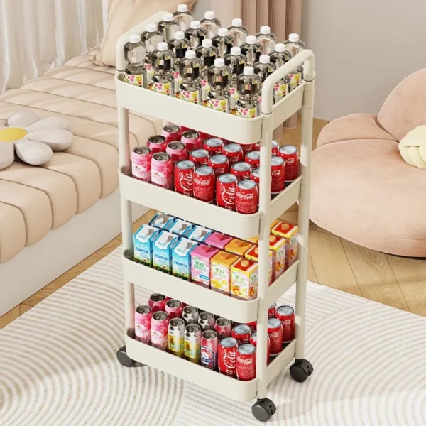Multi-Layer Trolley Rack Trolley Organizer Mobile Bathroom Bathroom Storage Household Kitchen Multifunctional Cart with Wheels - Image 5