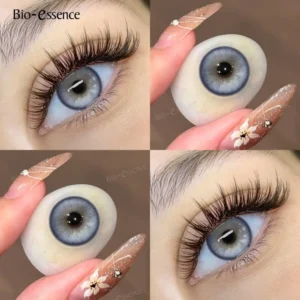 Bio-essence 2Pcs Soft Lenses Comfort Health Blue Contacts Yearly Fashion Beauty Eye Color Magic Makeup Pupils High Quality