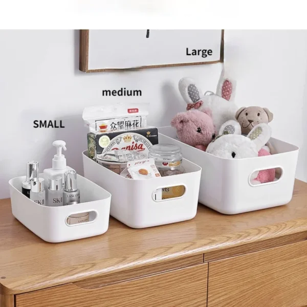 Sundry storage basket student desktop snack storage box plastic cosmetic storage box household kitchen sorting box makeup box - Image 4