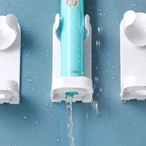Wall-Mounted Electric Toothbrush Holder Plastic Tooth Brush Rack Razor Hook Storage Shelf Space Saving Home Bathroom Accessories - Image 3