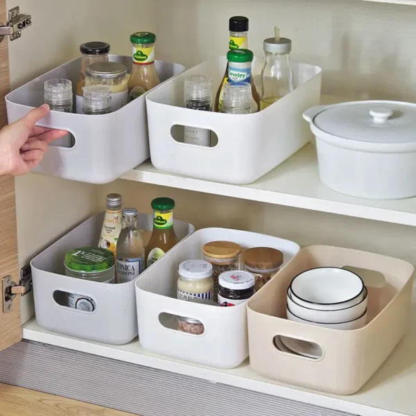 Sundry storage basket student desktop snack storage box plastic cosmetic storage box household kitchen sorting box makeup box - Image 3