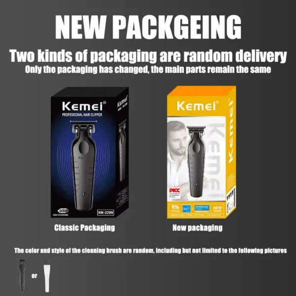 Kemei 2299 professional men's hair/beard trimmer with zero gap hair clipper and T-shaped blade, cordless charging - Image 2