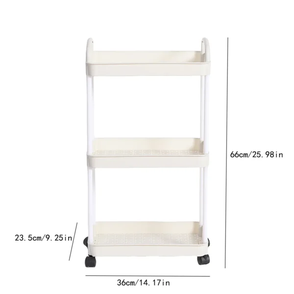Household Multi-layer Small Cart Storage Rack Floor To Floor Kitchen Bedroom Bathroom Storage Rack Storage Rack With Wheels - Image 3
