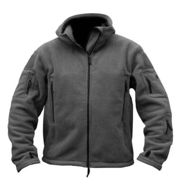 Prowow New Men's Outdoor Warm Fleece Jacket For Foreign Trade Cold Proof Charge Jacket Solid Color Hooded Jacket - Image 3