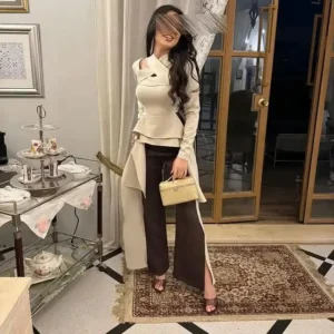 Luxury Party Dresses 2024 Beads Pearls Halter Prom Dresses Floor Length Formal Evening Dresses Saudi Arabia Women customized