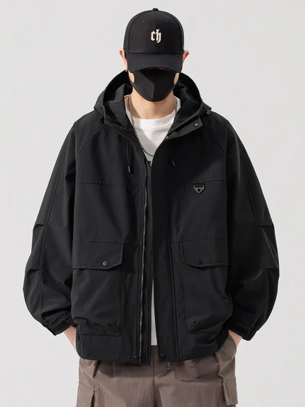 Spring Men's Jacket Hooded Windbreakers 8XL 7XL 6XL Plus Size Korean Fashion Loose Coat Windproof Casual Jackets For Men - Image 2