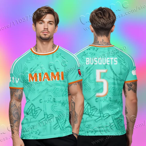 2025 Miami Ai Messi No.10 Football Fan Jersey Kids Adult Summer Sports Soccer Training Childrens Tops Round Neck Sweatshirt - Image 3