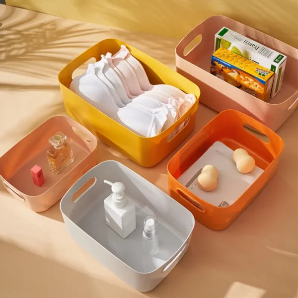 Sundry storage basket student desktop snack storage box plastic cosmetic storage box household kitchen sorting box makeup box - Image 2