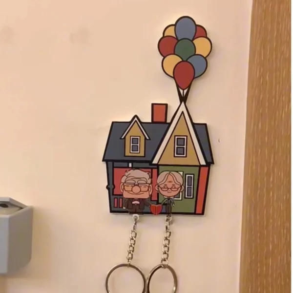 Couple Key Holder Shared Keychain Hanger Door Prevent Loss Key Pendant Lover House Up Moive Key Ring Home Decor For Girl Gift - Image 5