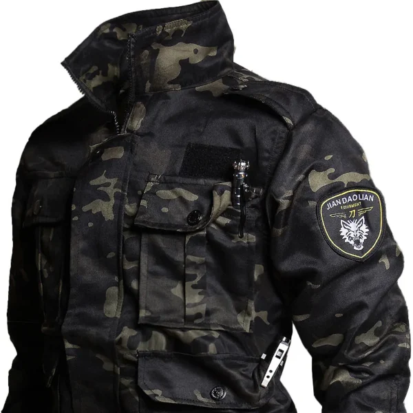 Outdoor Wear-Resistant Camo Set for Men, Multi-Pocket Ripstop Training Suit for Fishing - Image 2