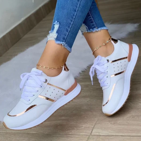New Women Sneakers Platform Shoes Leather Patchwork Casual Sport Shoes Ladies Outdoor Running Vulcanized Shoes Zapatillas Mujer - Image 3