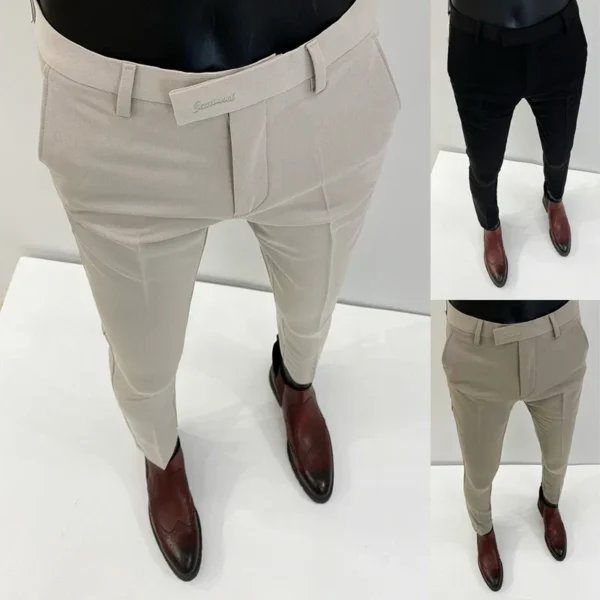 Men Suit Pants Formal Trousers Pantalone Hombre Stretch Slim Solid Color Casual Dress Full Length Pants Fashion New Men Clothing - Image 4