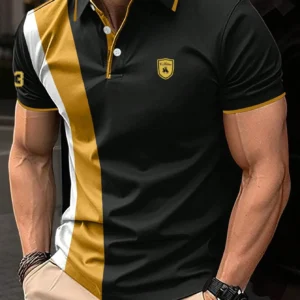 High-Quality Men’s Polo Shirt, Summer Fashion Business Button Lapel Tee