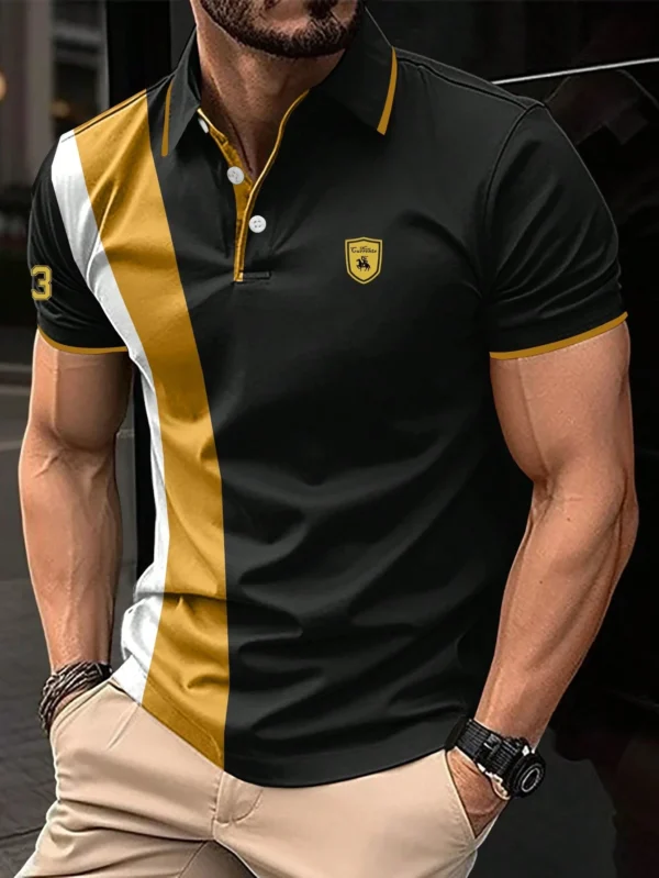 High-Quality Men’s Polo Shirt, Summer Fashion Business Button Lapel Tee