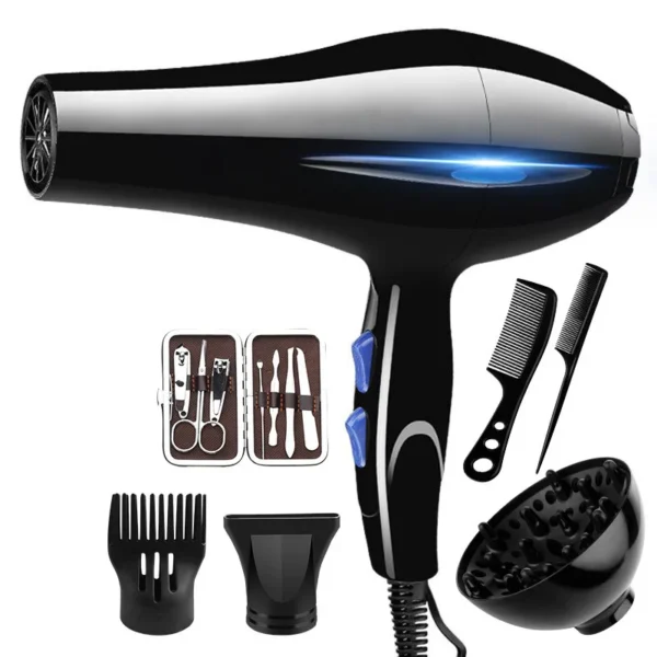Hair Dryer 2200W Professional Powerful Hair Dryer Fast Heating Hot And Cold Adjustment Ionic Air Blow Dryer with Air Collecting - Image 4