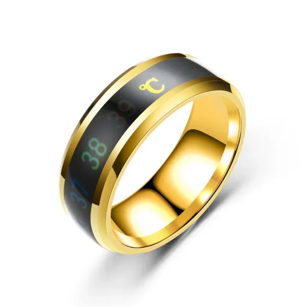Titanium Steel Temperature Couple Ring Mood Emotion Feeling Intelligent Sensitive Rings For Women Men Waterproof Jewelry Gift - Image 2