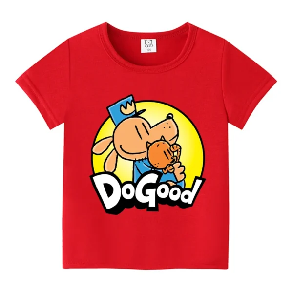 New Dog Man Kids T-shirts Cute Cartoon Figure Graphic T-shirt Kawaii Baby Boys Casuals Short Sleeves Tops 2025 Children clothes - Image 3