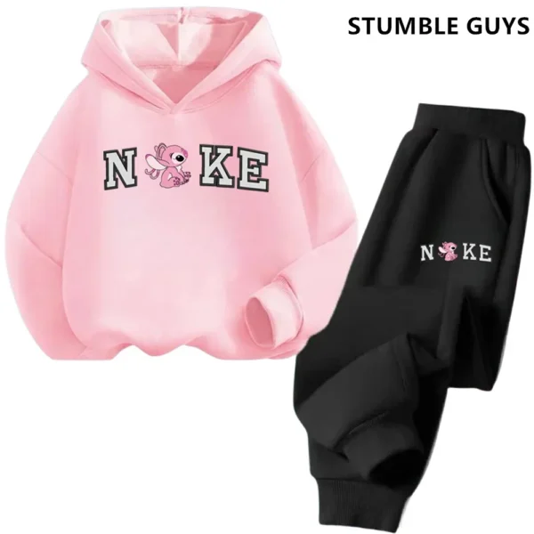 Children's Clothing Stitch Hoodie Set Boys Girls Casual Long-sleeved Sweatshirts Tops2-13 Years Old Kids Casual Trucksuit