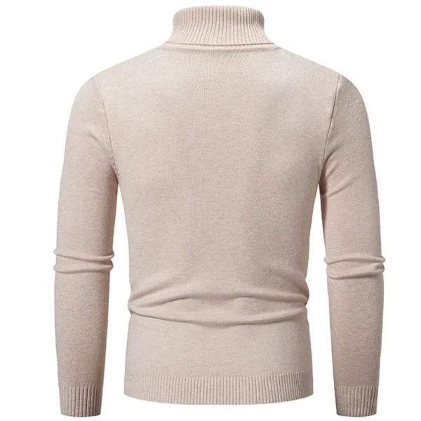 Men’s High Neck Sweater Pullover, a knitted turtleneck that offers warmth and timeless casual style for the colder months. - Image 2