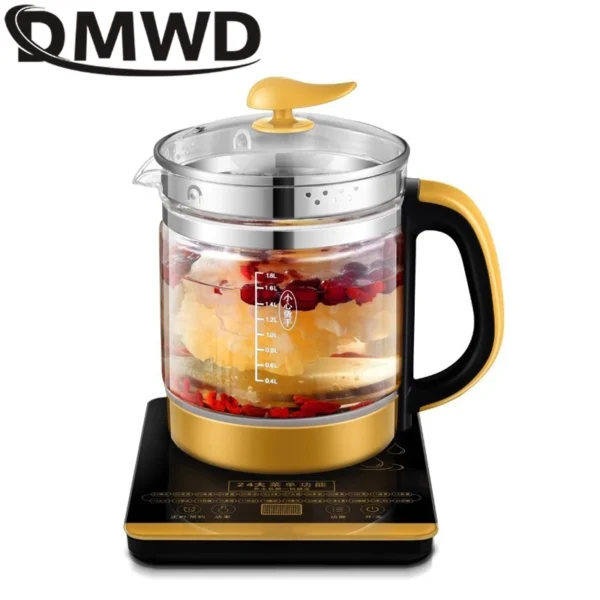 110V 1.8L Multifunction Electric Kettle Glass Health Pot Stew Porridge Slow Cooker Heater Hot Water Heating Insulation Kettles