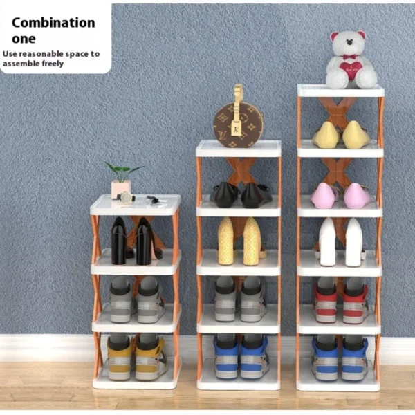 Detachable Shoe Racks Space-Saving Stackable Plastic Shoes Shelf Multi-Layer Assembled Shoes Racks Household Shoe Rack Organizer - Image 2